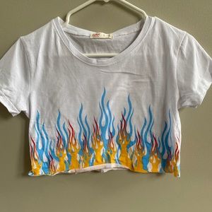 crop flame crop top